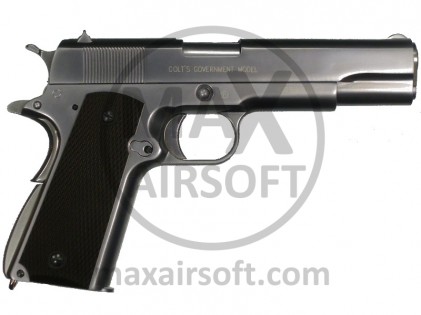 WE Colt 1911 MKIV Serie 70 Satin Chrome Modell GBB Pistole