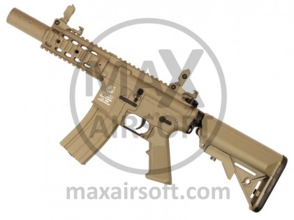 Pu&scaron;ka AEG Colt M4A1 Special Forces Mini TAN QSC Cyb
