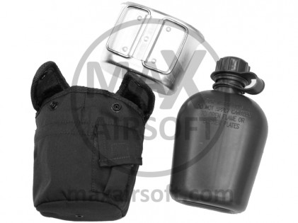 Field Bottle with Cup Black