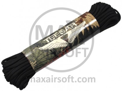 Paracord 15m Schwarz Teesar