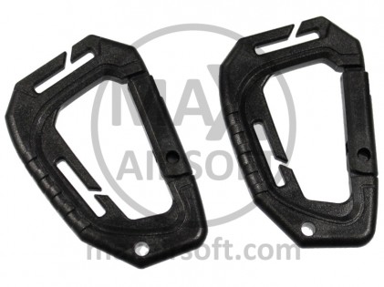 Taktischer Molle-Karabiner, schwarz, 2 St&uuml;ck
