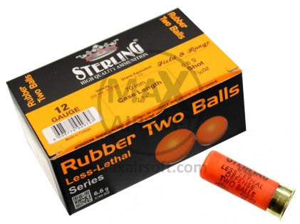 Sterling Rubber Two Balls 12/70GA Ammo 10pcs