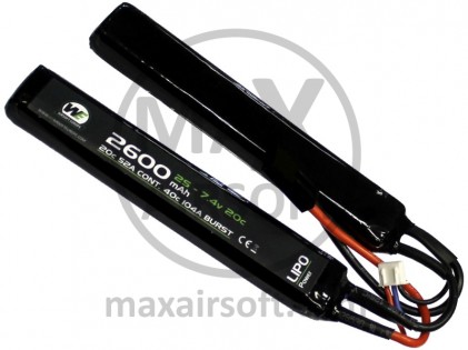 Baterija LiPo 7,4V 20C 2600mAh SD Nuprol