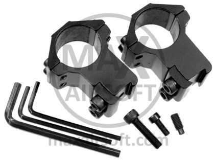 UTG 25mm hohe 11mm Typ Montageringe f&uuml;r Zielfernrohre (2 St&uuml;ck)