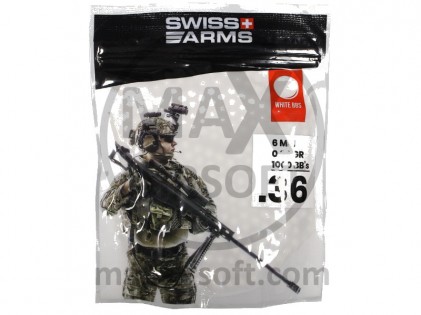 Kuglice Swiss Arms White 0,36g 1000kom
