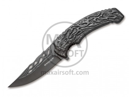 Boker Magnum Grey Flaming Skull Knife