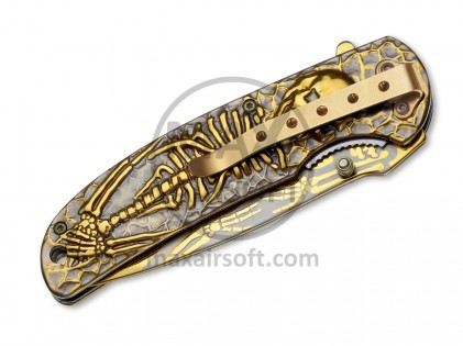 B&ouml;ker Magnum Golden Dia De Los Muertos Messer