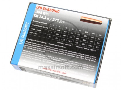 LFB Subsonic .308 Win 10kom Ammo