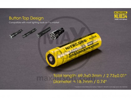 NiteCore 18650 Li-ion 3400mAh 3.7V Battery