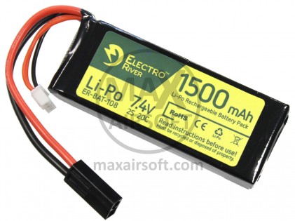 Baterija LiPo 7,4V 20C 1500mAh Electro River