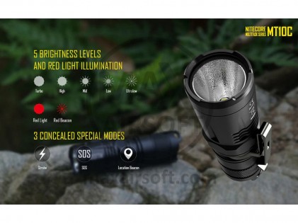 Svetilka NiteCore MT10C + LMA1 Montaža za Čelado