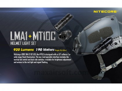 Svetilka NiteCore MT10C + LMA1 Montaža za Čelado