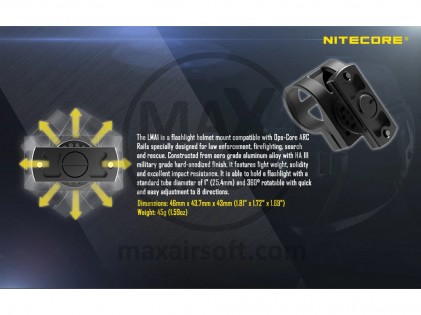 Svetilka NiteCore MT10C + LMA1 Montaža za Čelado