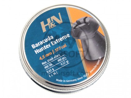 H&N Baracuda Hunter Extreme .177 Cal 4.5mm Pellets 400pcs