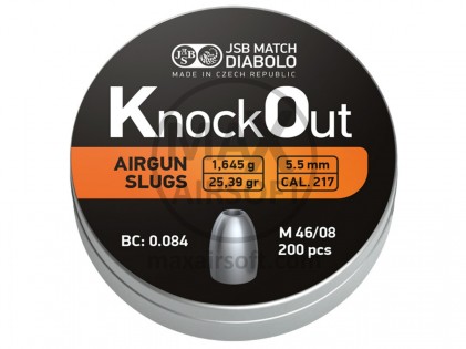 Diabole JSB KnockOut Slugs .217 5.5mm 200kom