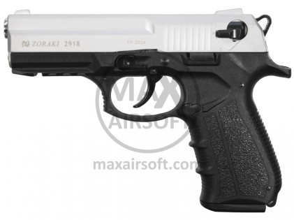 Zoraki 2918 Silver 9mm P.A.K. Pistol Blank