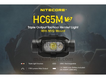 NiteCore HC65M V2 Taktische Taschenlampe f&uuml;r Helme