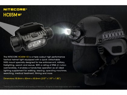 NiteCore HC65M V2 Taktische Taschenlampe f&uuml;r Helme