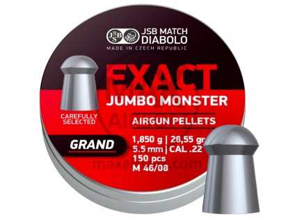 JSB Exact Jumbo Monster Grand .22 Cal 5.52mm Diabolos 150 St&uuml;ck