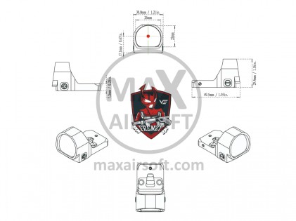 Vector Optics Frenzy-X 1x22x26 MOS MRT Pistolen Rotpunktvisier