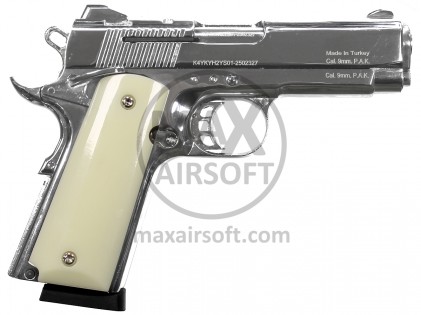Kuzey 911SX Blank Firing Pistol Chrome 9mm P.A.K.