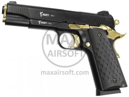 Kuzey 911 Blank Firing Pistol Black/Gold 9mm P.A.K.