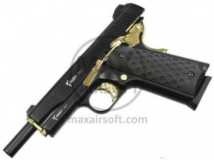 Kuzey 911 Blank Firing Pistol Black/Gold 9mm P.A.K.