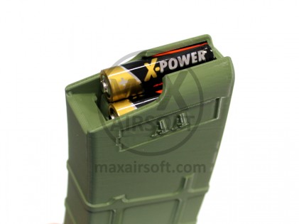 Magazine Style Battery Storage Case AA x12 Olive