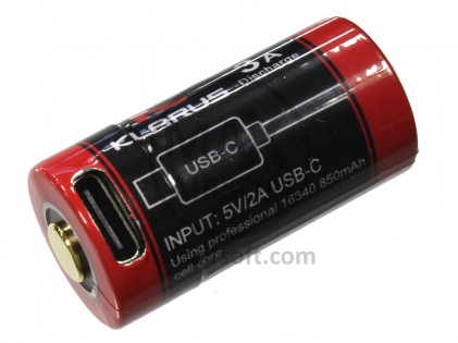 Klarus 16340 Battery USB-C 850mAh 3.6V