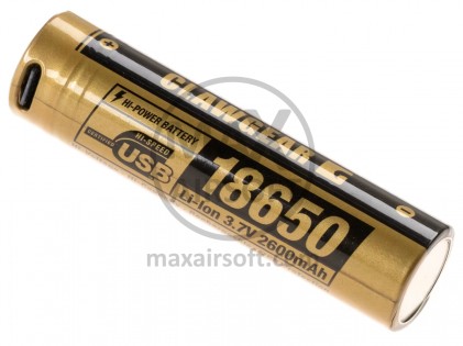 ClawGear 18650 Akku USB-C 2600mAh 3,7V Li-ion