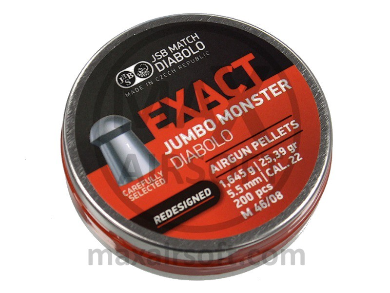 JSB Exact Jumbo Monster .22 Cal 5.5mm Pellets 200pcs Diabolos