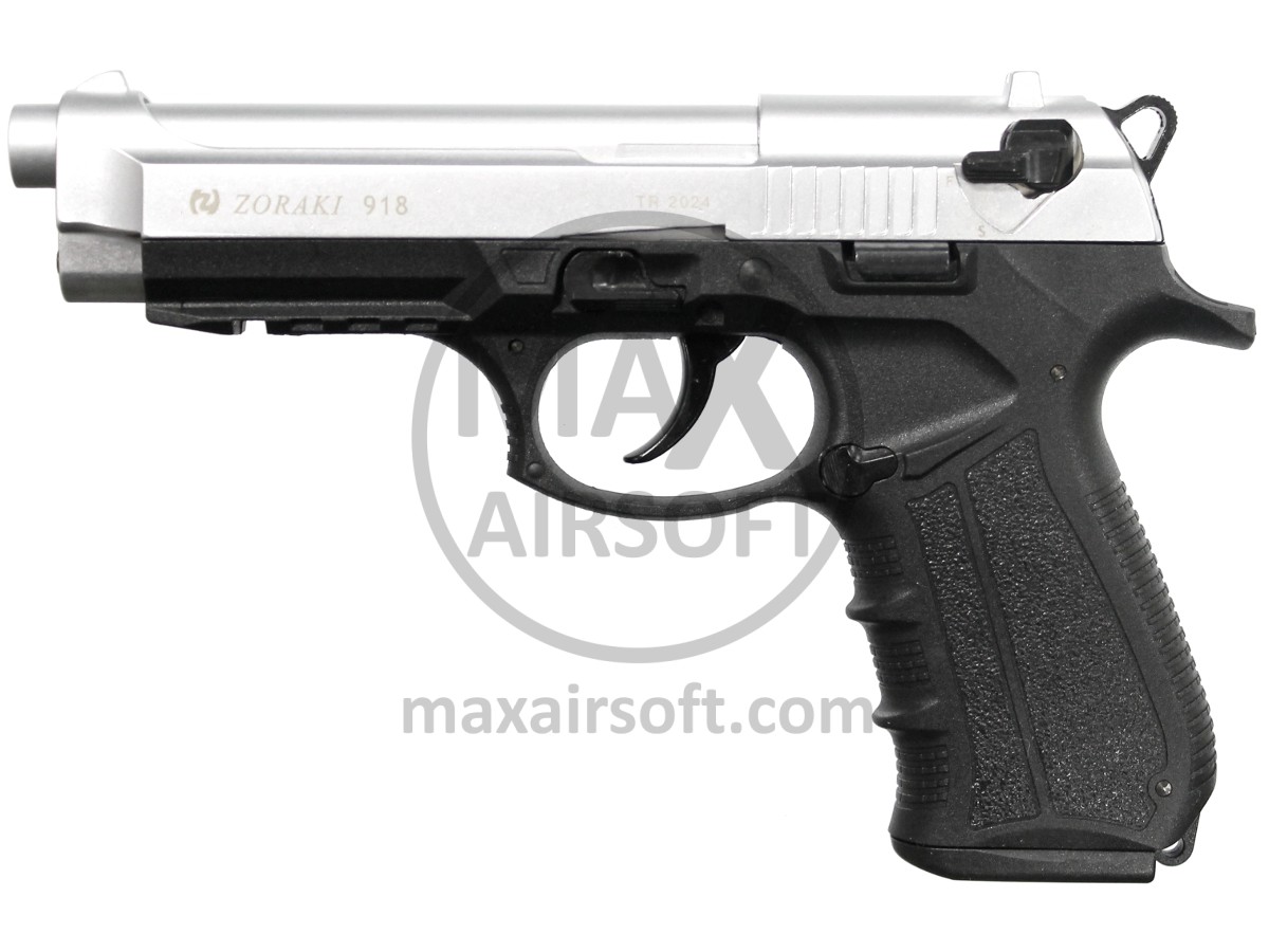 Zoraki 918 Blank Firing Pistol PTB Matt Chrome 9mm P A K Blank 